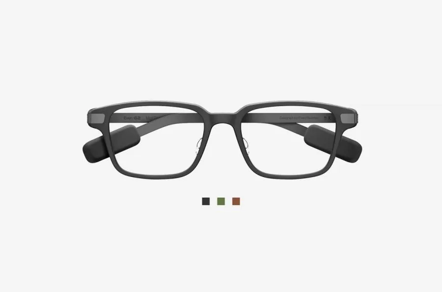 Les lunettes Even Realities G2 vues de face, trois coloris