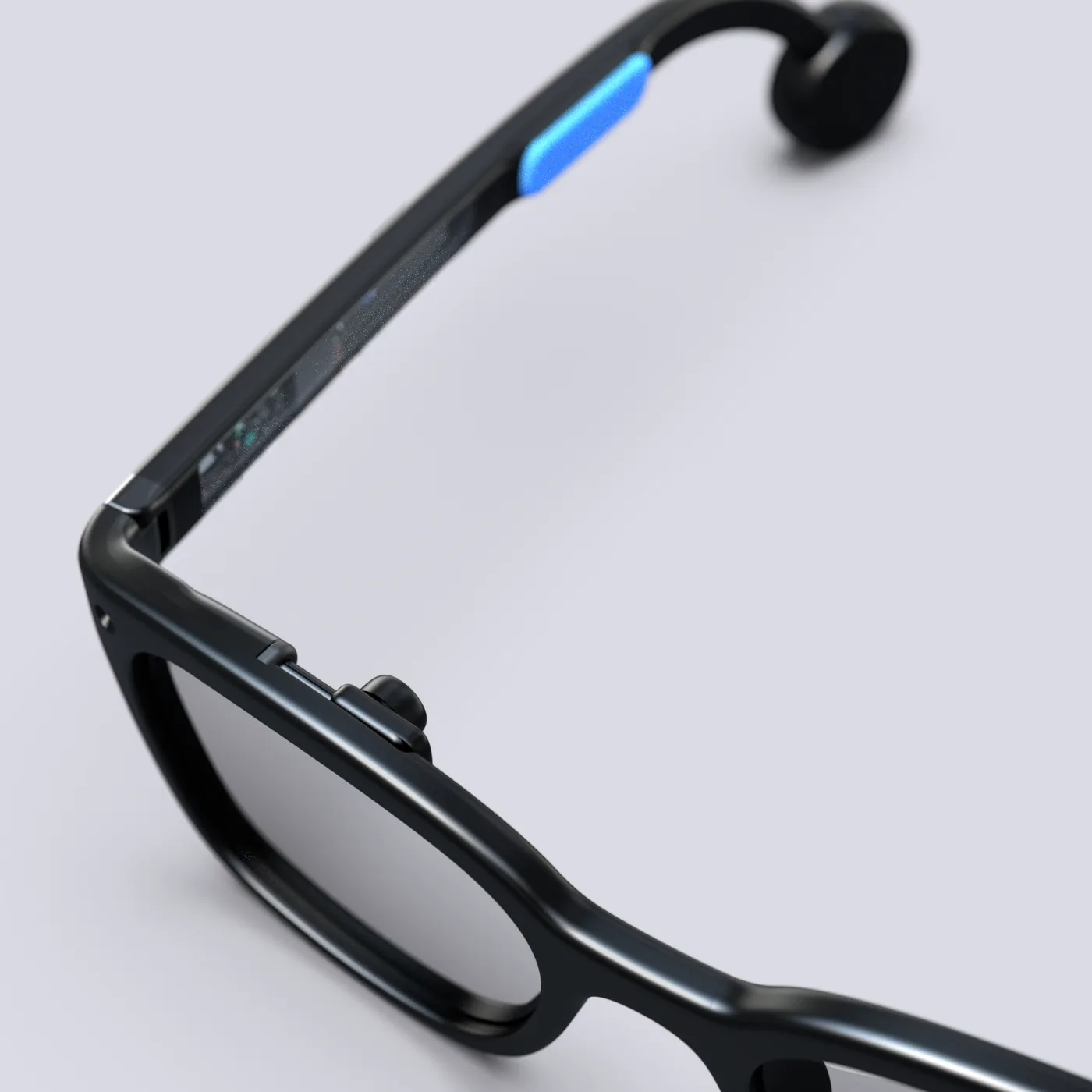 Détail de la branche des lunettes Halo